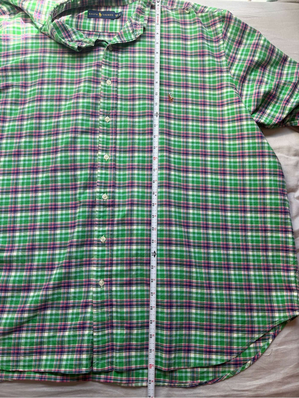 Ralph Lauren Men’s 3XB Green Plaid Cotton Oxford Button Down Shirt Pony - Picture 10 of 10